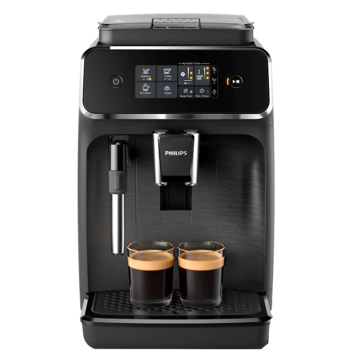 Espressor Automat Philips cu Touch Screen, 1, 8 L, 15 bar, AquaClean, Sistem spumare lapte, 2 Bauturi, Negru
