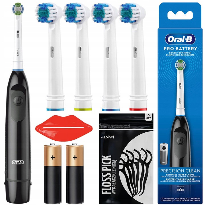Oral-B Adult Black elektromos fogkefe, 4 csere fogkefehegy, fekete