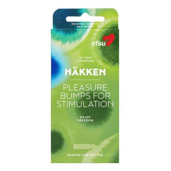 RFSU Nakken óvszer, latex, vegán, átlátszó, 18,5 cm, 10 db-os készlet
