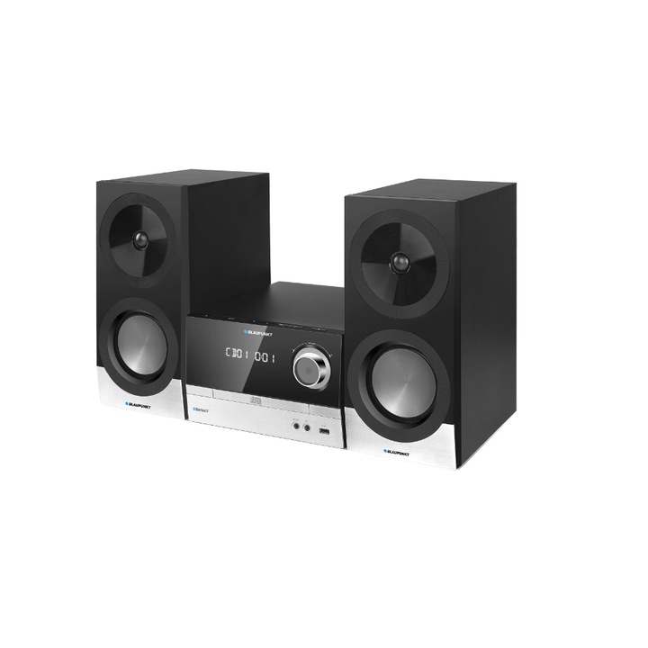 Аудио микросистема, мощност 100 W, Bluetooth, радио, USB, AUX, 2 канала, черно/сребристо