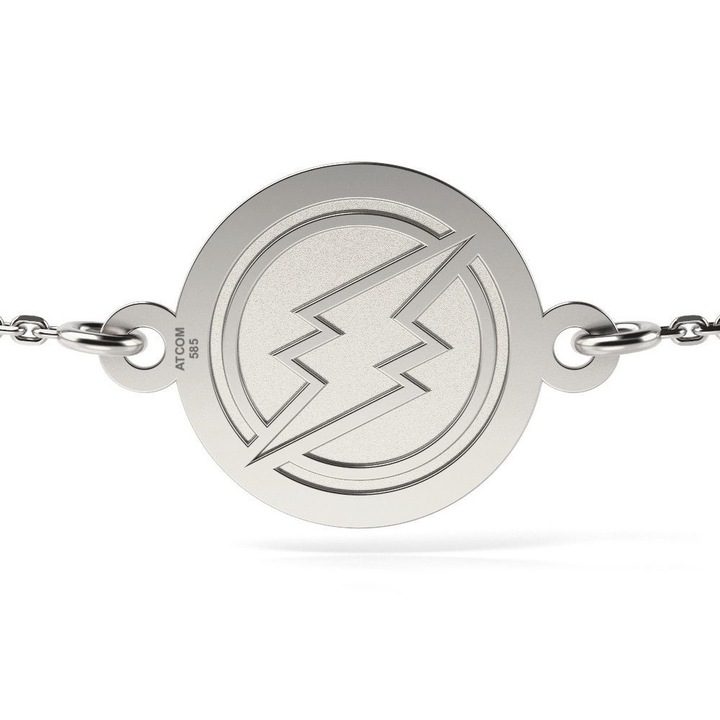 Bratara cu lantisor din aur alb model Electroneum