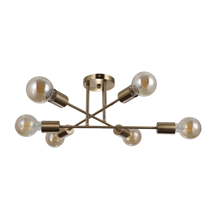 Полилей Italux Formio, античен месинг, 6XE27, D.56 cm