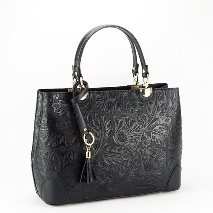 Noi taska termeszetes borbol B-8952, Fekete, 24x31.5x12