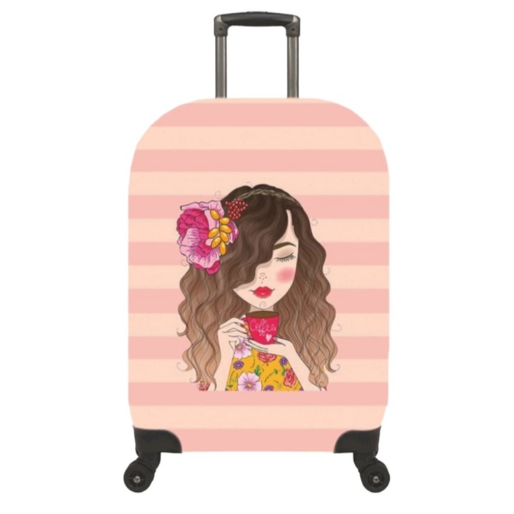 Husa protectie troler, elastica, marimea L, model Kahve icen kiz