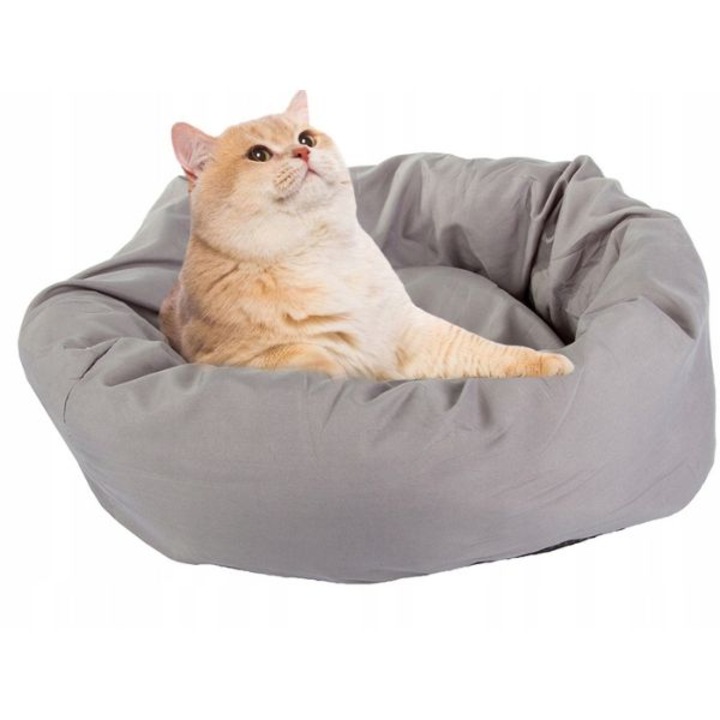 Меко легло за котки и малки кучета, сиво, 50х15см