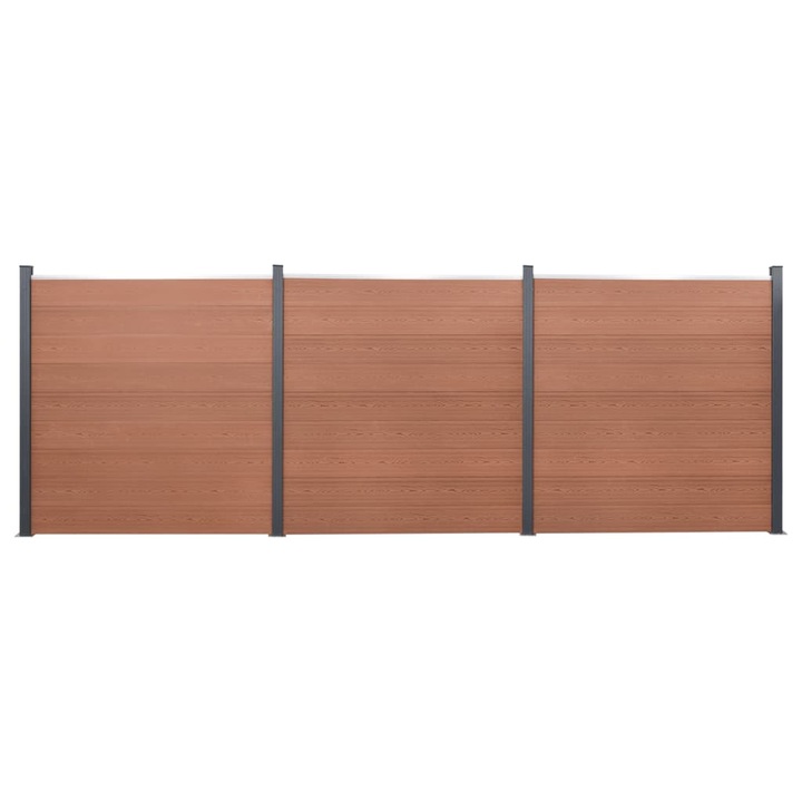Set panouri pentru gard vidaXL, maro, 526x186 cm, WPC 28.56 kg 3211828
