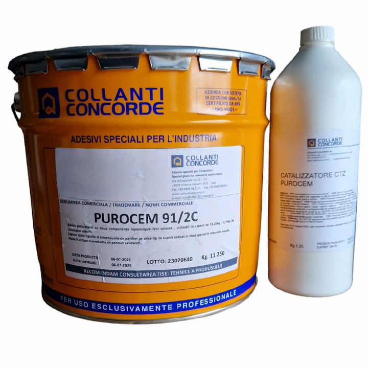 Adeziv parchet bicomponent, Purocem 91/2C, Collanti Concorde, 12.5 kg (11.25 kg + 1.25 kg)