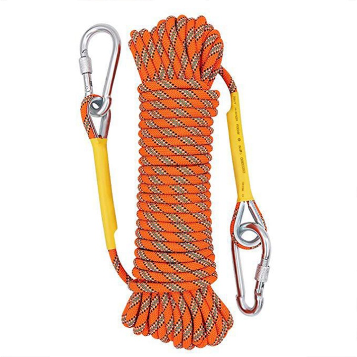 Предпазно въже за катерене на открито, Tebnaild, Полиестер, 10 м, Оранжево