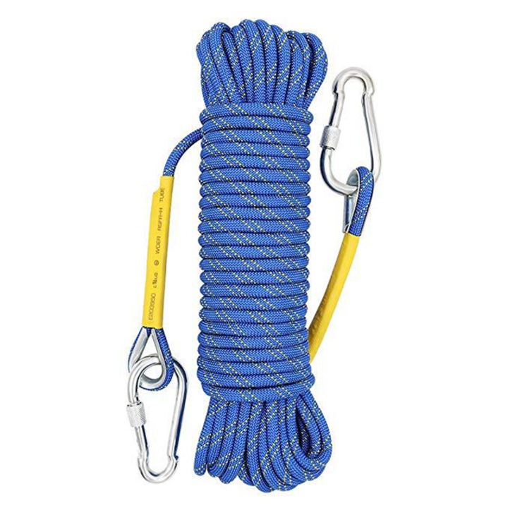 Предпазно въже за катерене на открито, Tebnaild, Полиестер, 10 м, Синьо/Жълто