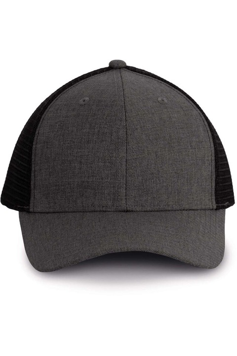 Uniszex sapka, Trucker Urban, 6 paneles - KP142, Fekete/Sötétszürke, Univerzális