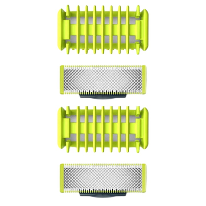 4 db tartalék OneBlade QP620/50 készlet, JENUOS, 2 pengetest, 2 fésű, kompatibilis OneBlade termékcsalád