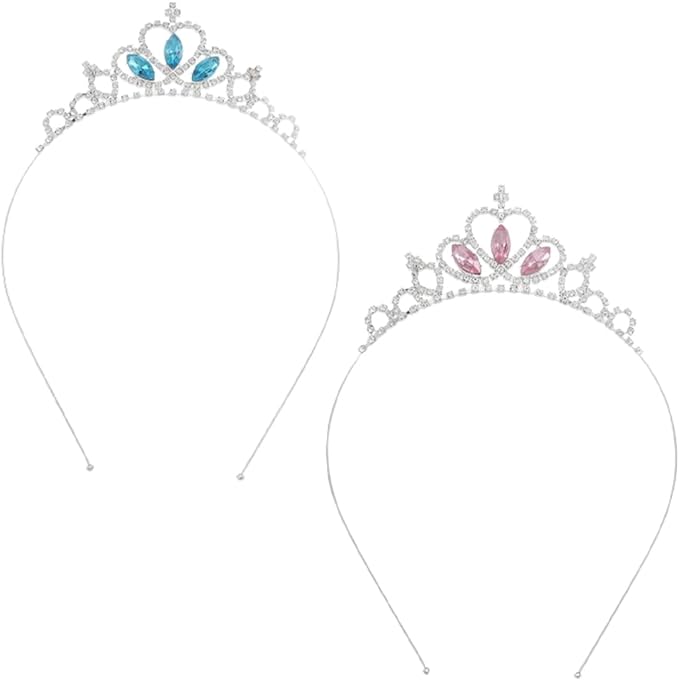 Tiara pentru copii, JENOUS®, diadema tip printesa, cu cristale