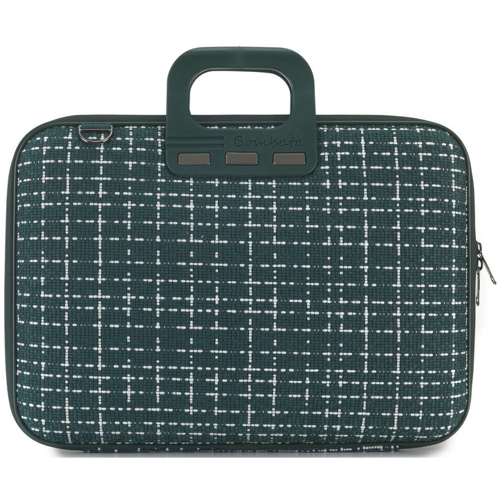 Чанта за лаптоп Bombata Tweed 15.6''-16'', Зелен/бял