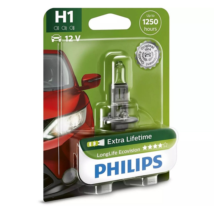 Крушка за фар H1 55W 12V Longer Life Ecovision Philips