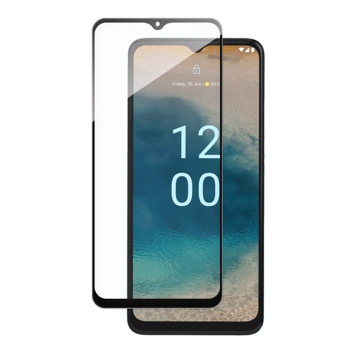Folie de protectie compatibila cu Nokia G22, 9H, sticla securizata, Negru-Transparent