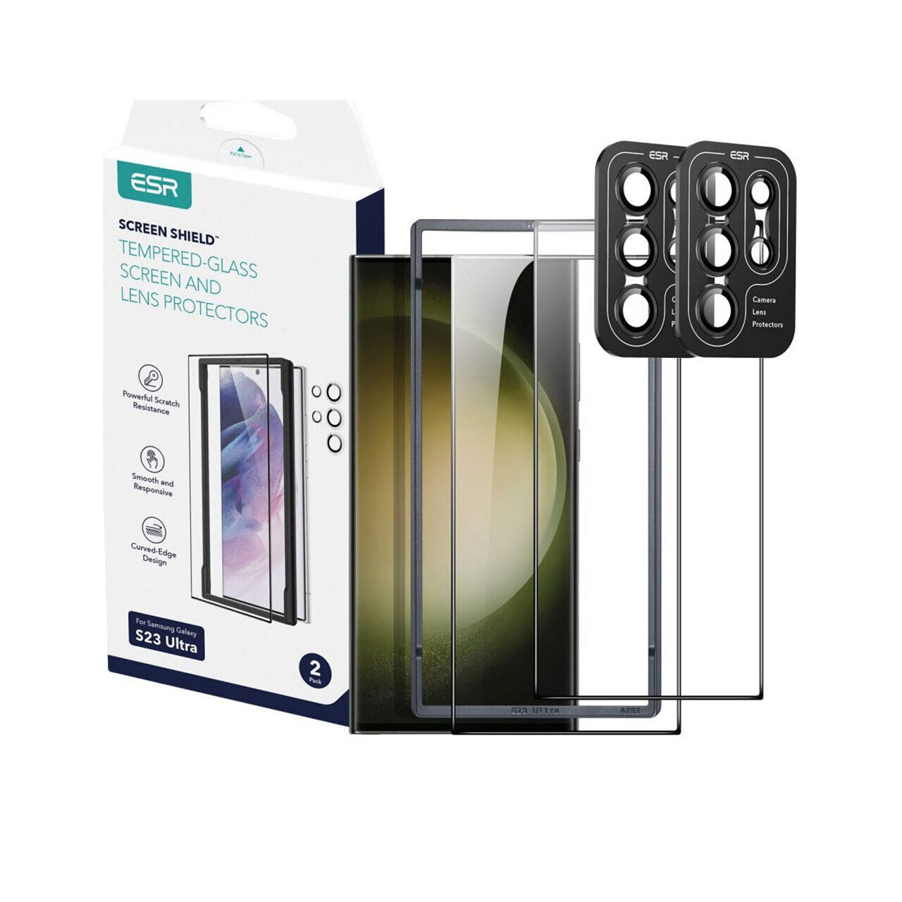 Pachet 2x] Folie ecran + folie camera Samsung Galaxy S24 Ultra ESR Screen  Shield, transparenta