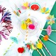 Set 80 Cocktail decoratiuni umbrela mici, JENUOS®, Bambus, de unica folosinta, Multicolor