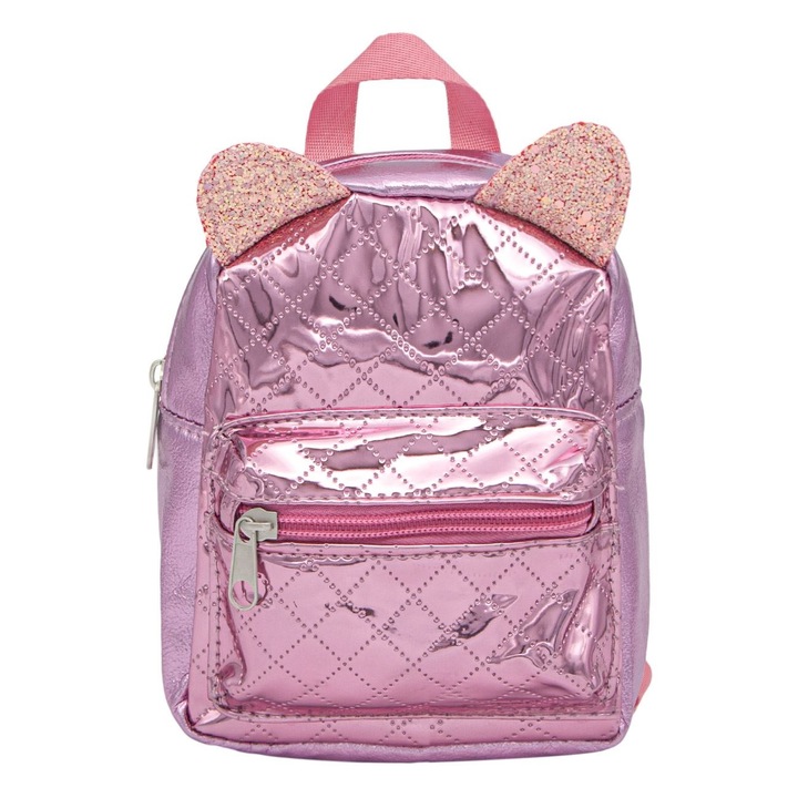 Hátizsák lányoknak, Rózsaszín csillámos, füles