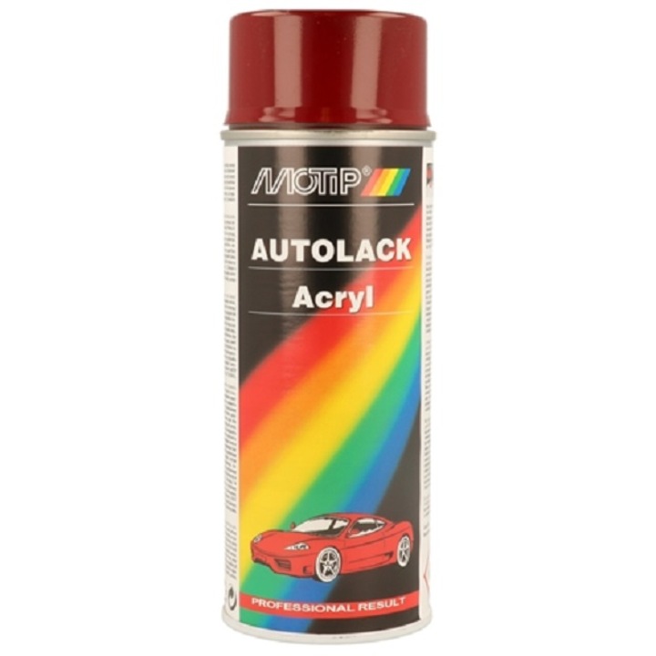 Spray vopsea retus auto Motip Acryl, culoare rosu GL, 400 ml, durabil si lucios