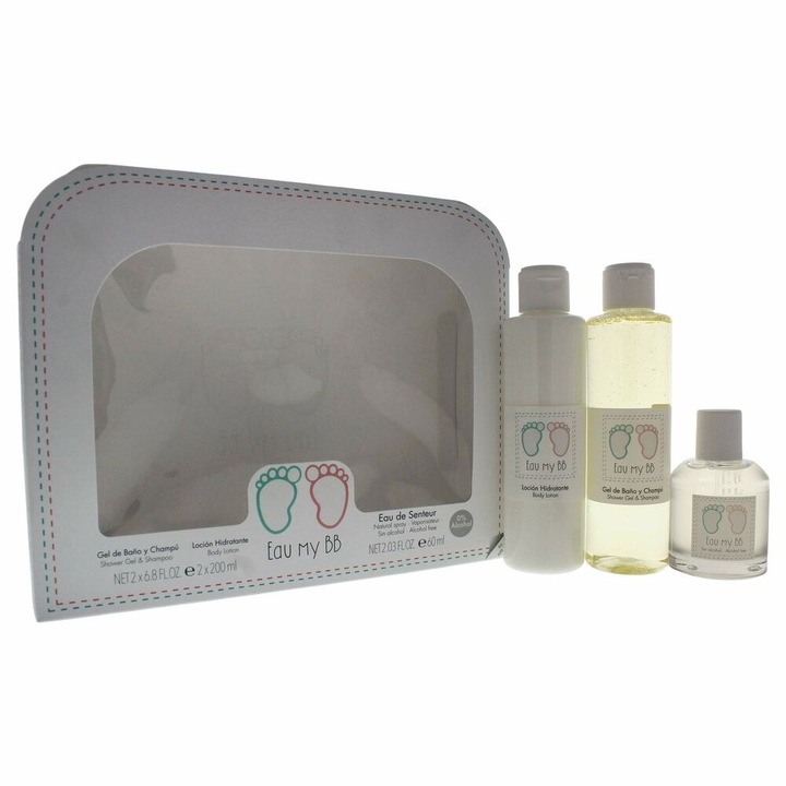 Set 3 produse de baie pentru bebelusi, Eau my BB, 60ml/200ml/200ml