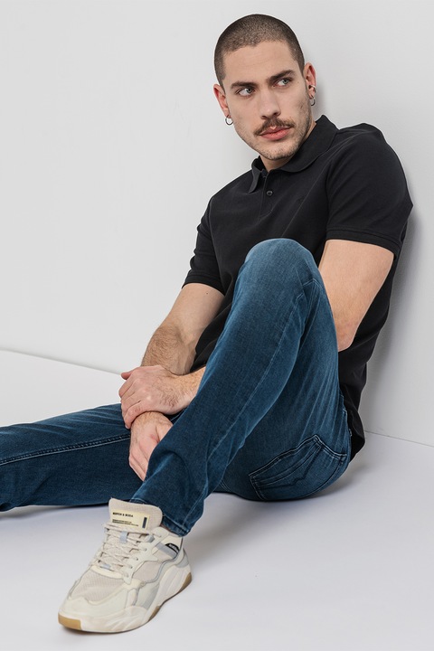 Mustang, Egyszínű galléros póló, Fekete