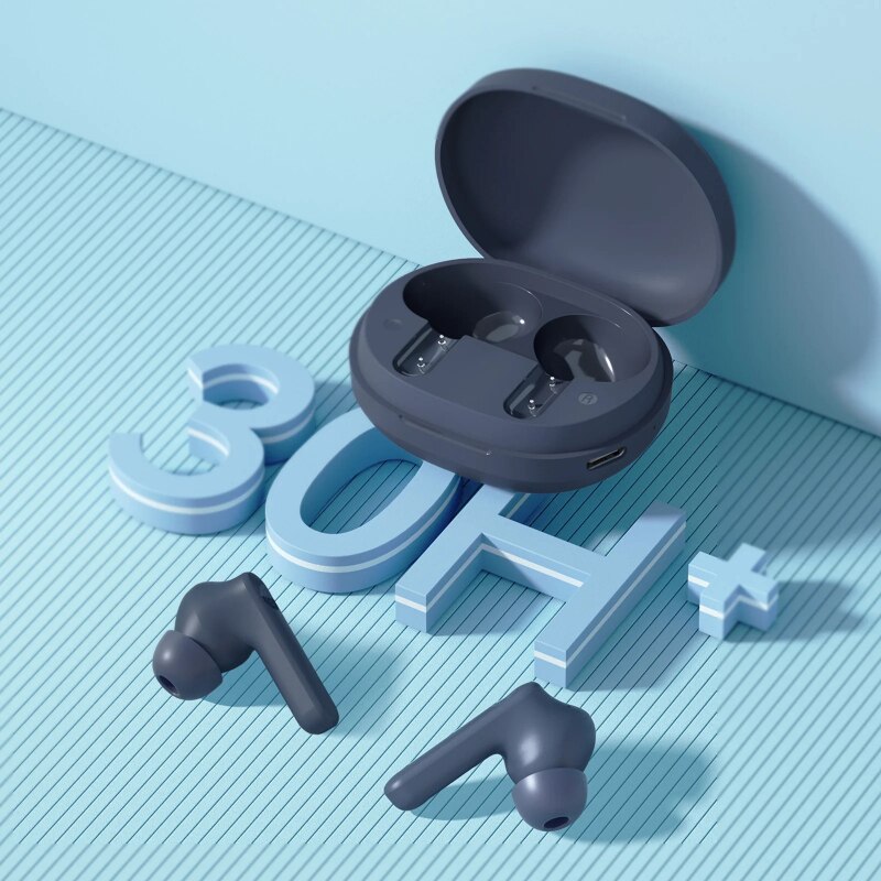 Casti Handsfree Bluetooth 5.2, ANC, Albastru, Design Ergonomic, ONSG ...
