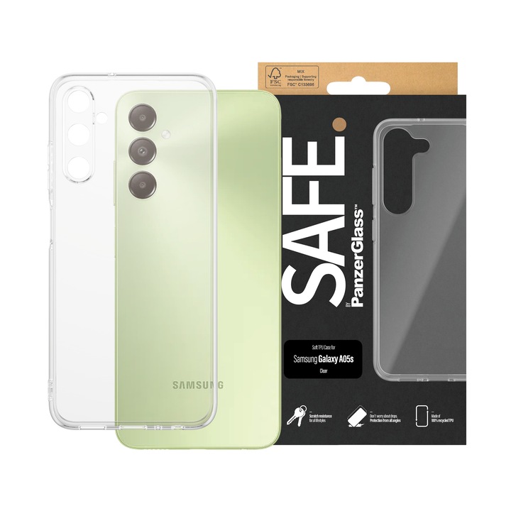 Safe telefontok, Samsung A05s, TPU, átlátszó