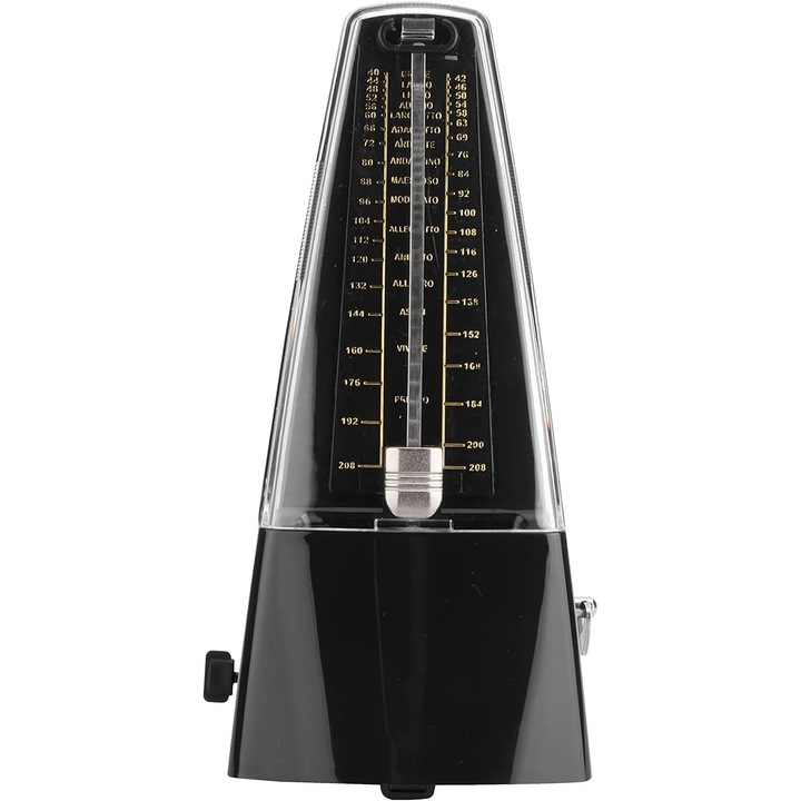 Metronom mecanic potrivit pentru instrumente muzicale, Clasic, Latauar, Negru