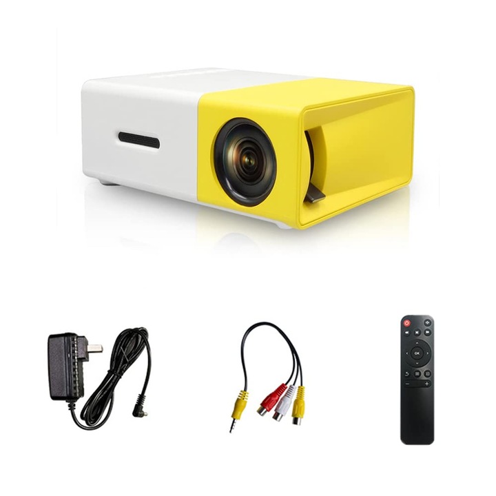 Мини преносим LED проектор, WALALLA, жълт