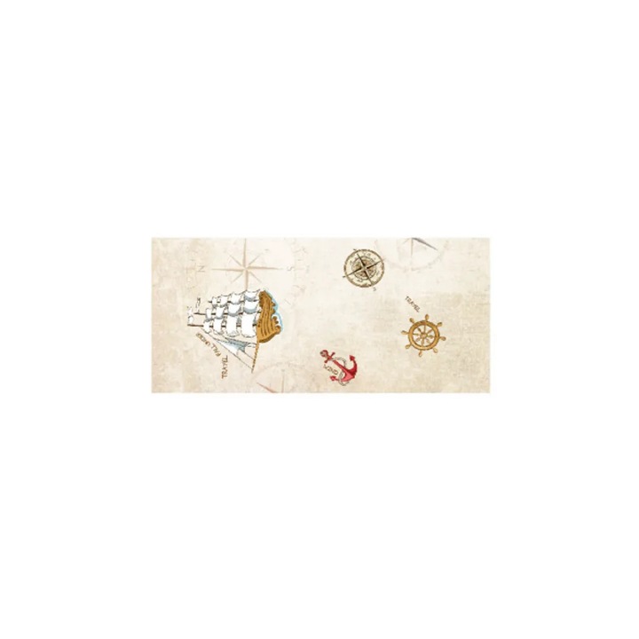 Rola Tapet 3D, autoadeziv/autocolant, AT PERFORMANCE®, spuma moale, design modern, pentru interior, usor de curatat, rezistent la apa, 68cmx2.8m, model corabie, pirati