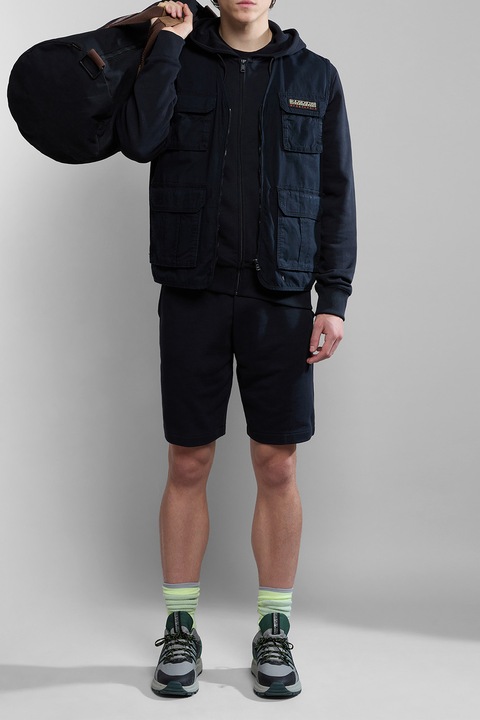 Napapijri, Шорти със странични джобове и връзки, Черен