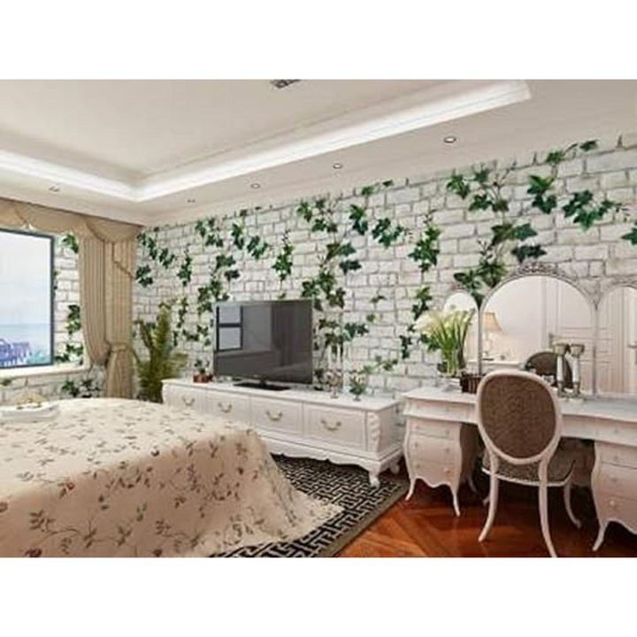 3D tapétatekercs, öntapadós/matricás, AT PERFORMANCE®, puha hab, modern kivitel, beltérre, könnyen tisztítható, vízálló, 68cmx2,8m, levélmintás