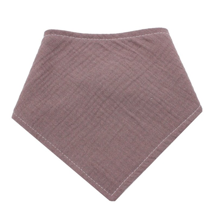 Esarfa tip baveta, muselina, doua fete, roz cu crem, universala