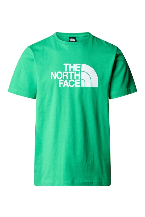 The North Face, Тениска с памук на лога, Бял/Зелен