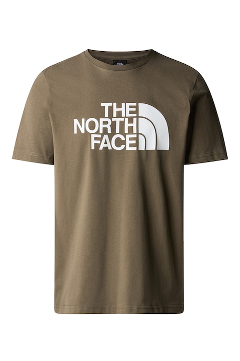 The North Face, Тениска с контрастно лого, Бял/Каки