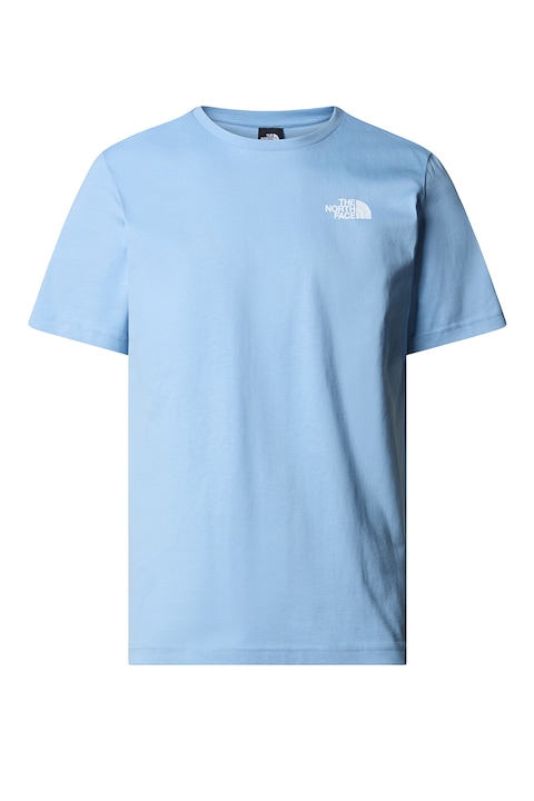 The North Face, Тениска с овално деколте и лого на гърба, Пастелносин/Черен