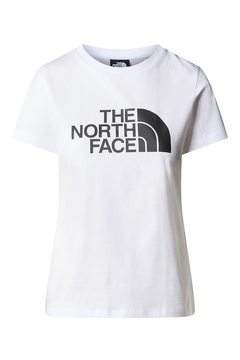 The North Face, Памучна тениска с лого, Бял/Черен