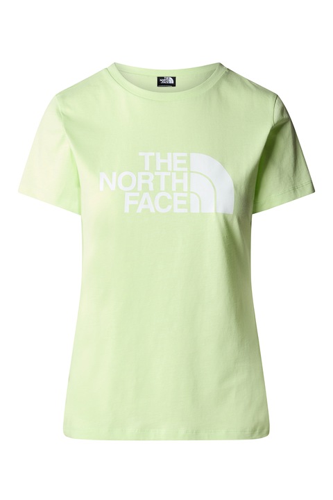 The North Face, Tricou de bumbac cu imprimeu logo, Alb/Verde fistic