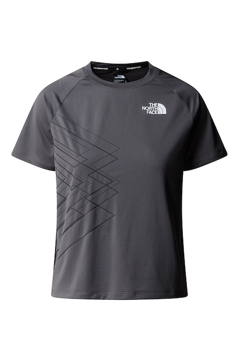 The North Face, Тениска за бягане с ръкави реглан, Антрацитно сиво/Черен