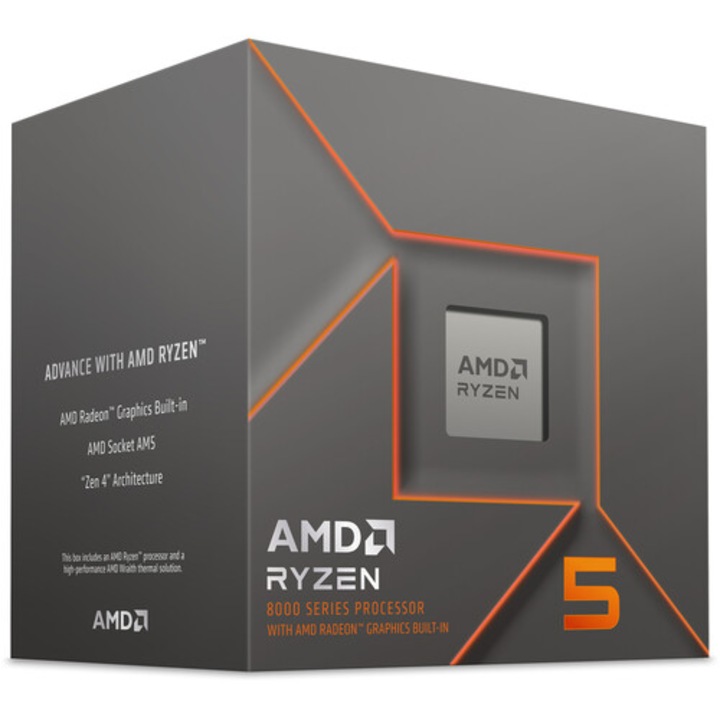 Процесор AMD Ryzen™ 5 8500G, 22MB, Up to 5.0GHz Max Boost, Socket AM5, Radeon™ Graphics 740M, Wraith Stealth cooler