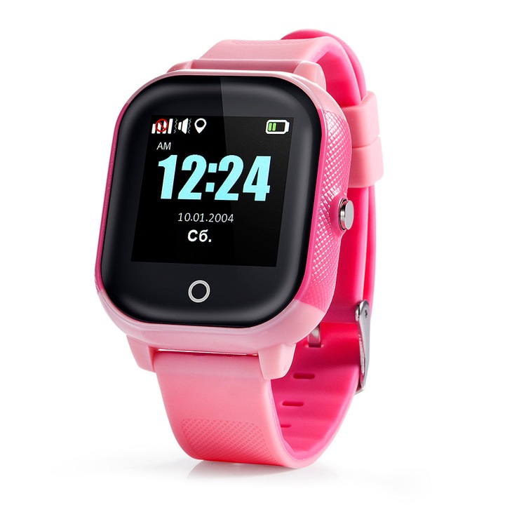 KidSafe Smart pink gyerek okosóra magyar menüvel, IP67 csepp, GPS, SOS