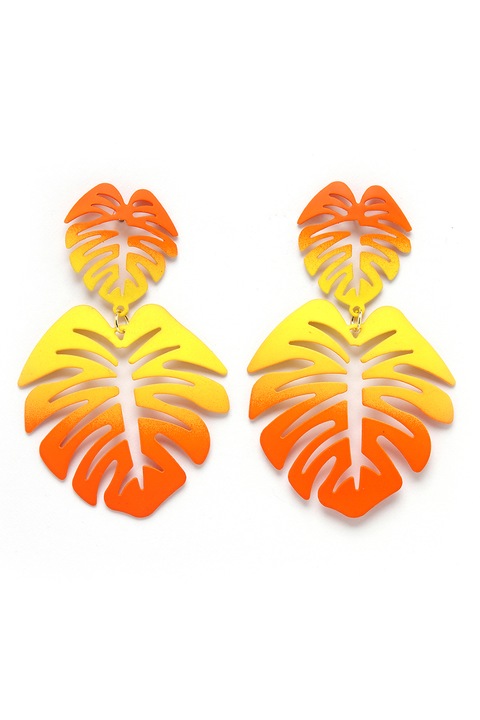 AVANT-GARDE PARIS, Cercei in forma de frunza, Galben, Portocaliu
