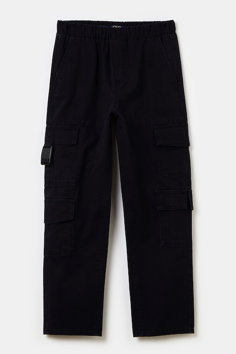 OVS, Панталон карго със средна талия, Черен