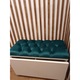 Pantofar tapitat, MDF Alb Lucios MG, Turcoaz, 80x32x48 cm
