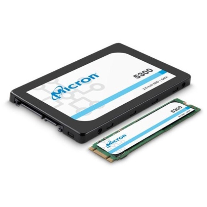 SSD Micron 5300 PRO, 480GB, SATA III, 540MB/s citire, 410MB/s scriere, 2.5", 100.5x69.8x7mm