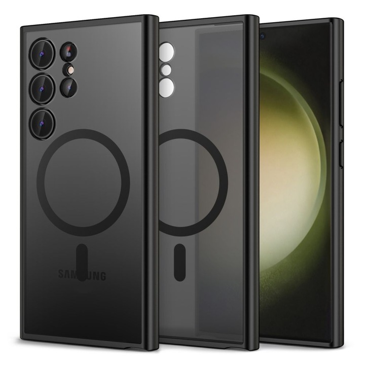 Husa MagSafe pentru Samsung Galaxy S24 Ultra S928, Magmat, Precision Fit, U1093, Neagra