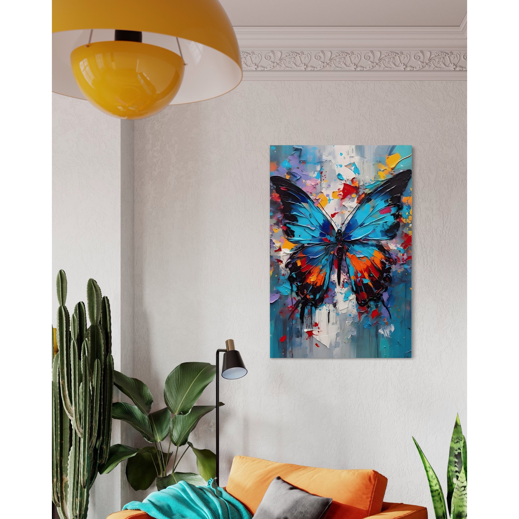 Tablou Canvas Premium, LuxCanva® B1109, Fluturele Albastru, 90 X