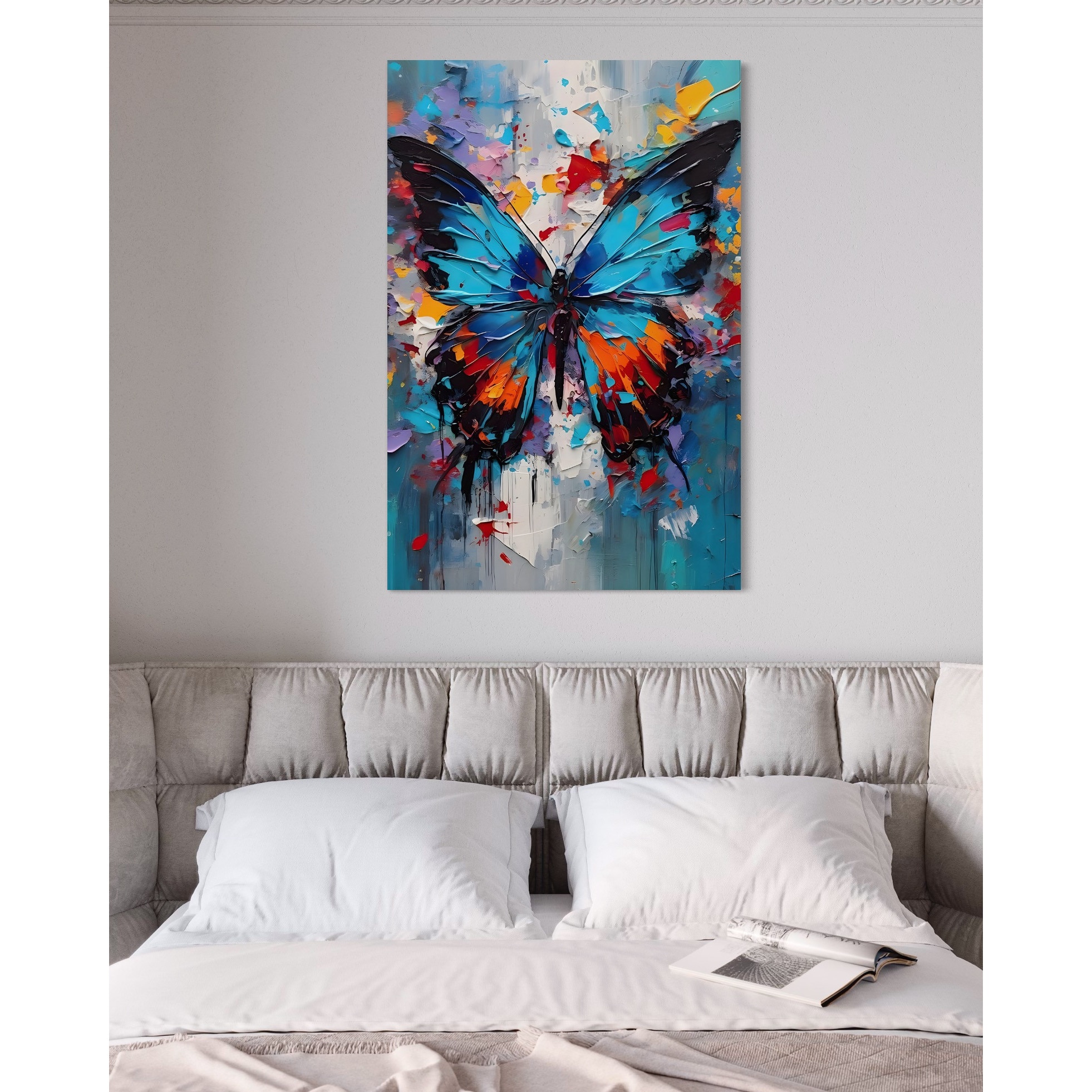 Tablou Canvas Premium, LuxCanva® B1109, Fluturele Albastru, 90 X