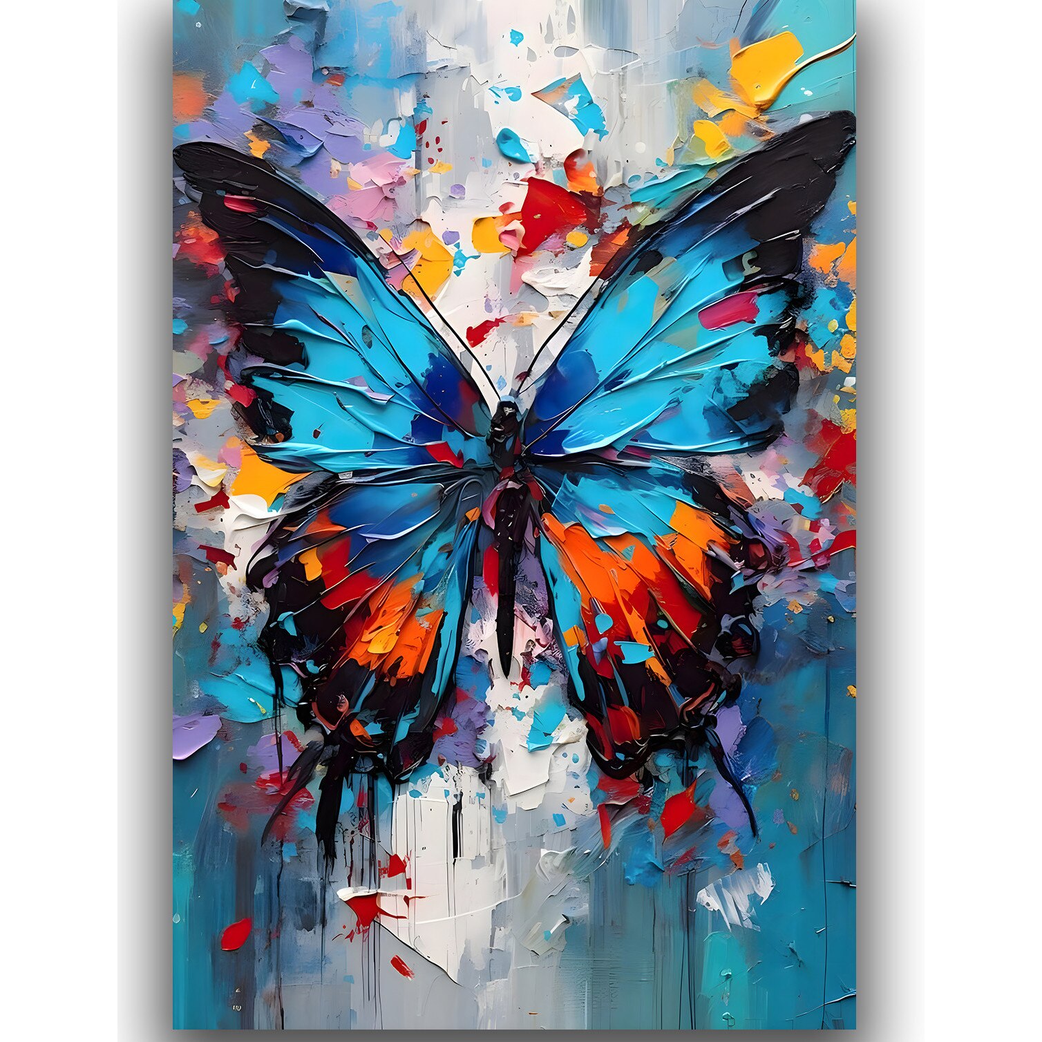 Tablou Canvas Premium, LuxCanva® B1109, Fluturele Albastru, 90 X