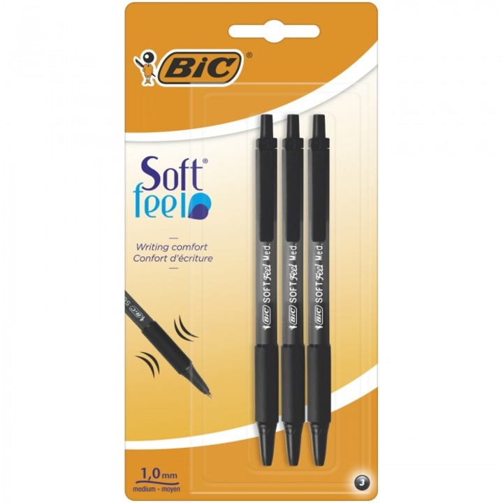 Puha filctoll, Bic, Műanyag, Fekete